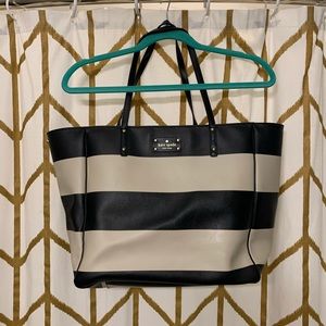 Kate Spade Large Leather Striped Tote